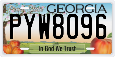 GA license plate PYW8096