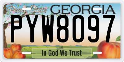 GA license plate PYW8097