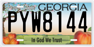 GA license plate PYW8144
