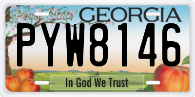 GA license plate PYW8146
