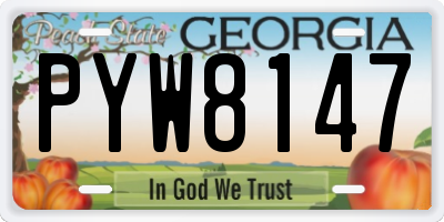 GA license plate PYW8147