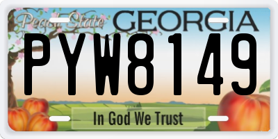 GA license plate PYW8149
