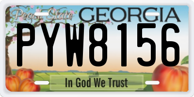GA license plate PYW8156