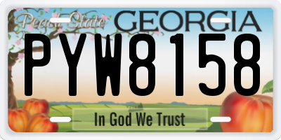 GA license plate PYW8158