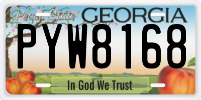 GA license plate PYW8168