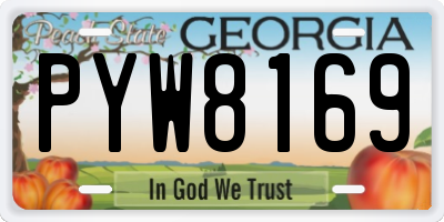 GA license plate PYW8169