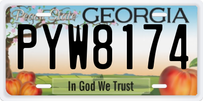 GA license plate PYW8174