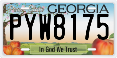 GA license plate PYW8175