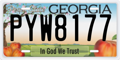 GA license plate PYW8177