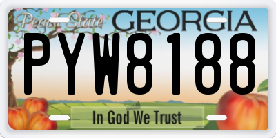 GA license plate PYW8188