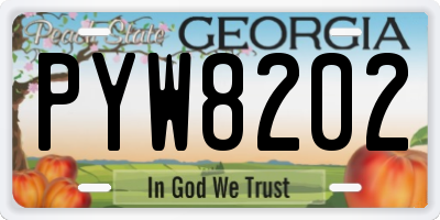GA license plate PYW8202