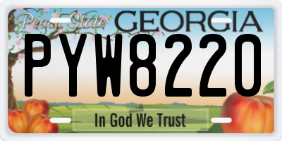 GA license plate PYW8220
