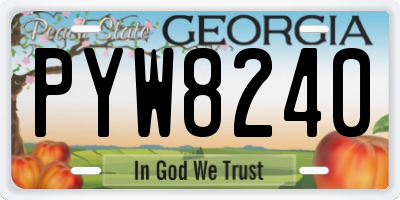 GA license plate PYW8240