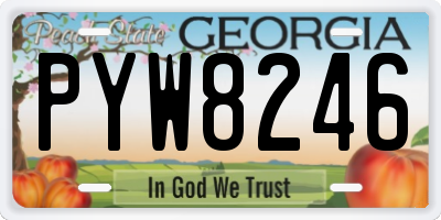 GA license plate PYW8246