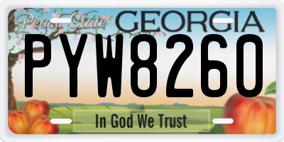 GA license plate PYW8260