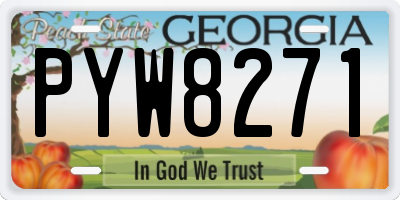 GA license plate PYW8271