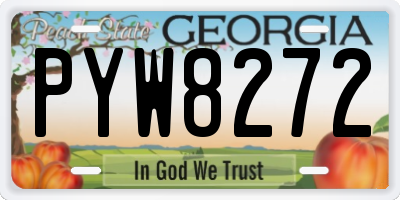 GA license plate PYW8272