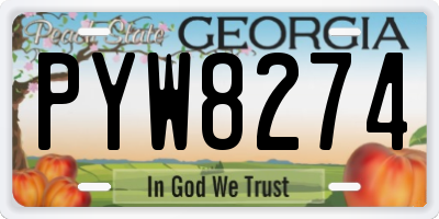 GA license plate PYW8274