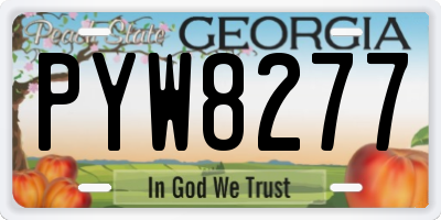 GA license plate PYW8277
