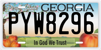GA license plate PYW8296