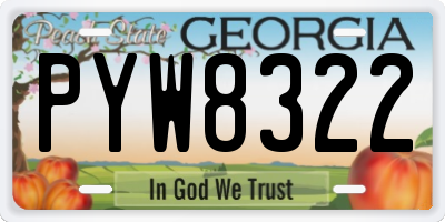 GA license plate PYW8322