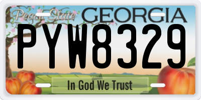 GA license plate PYW8329
