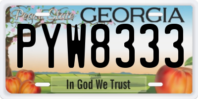 GA license plate PYW8333