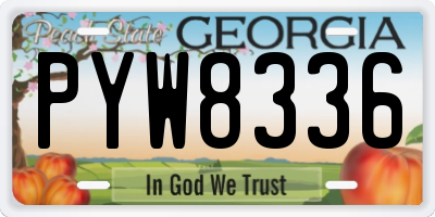 GA license plate PYW8336
