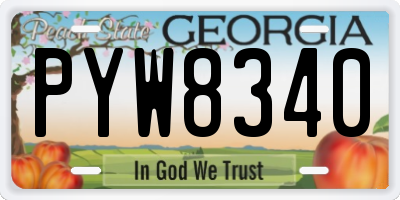 GA license plate PYW8340