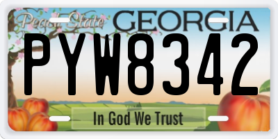 GA license plate PYW8342