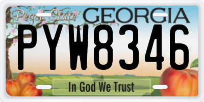 GA license plate PYW8346
