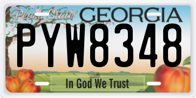 GA license plate PYW8348