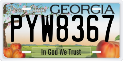 GA license plate PYW8367