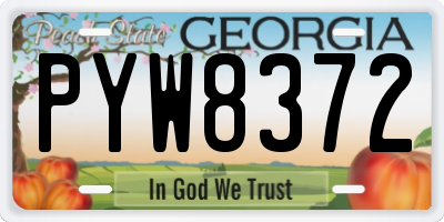 GA license plate PYW8372