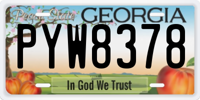 GA license plate PYW8378