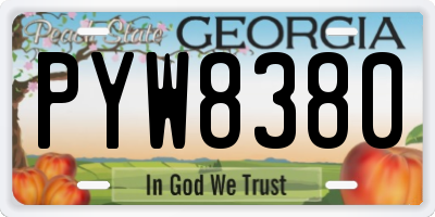 GA license plate PYW8380