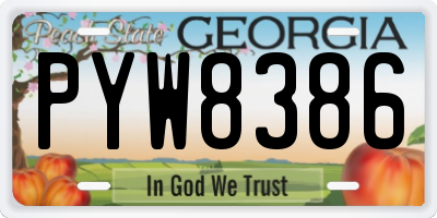 GA license plate PYW8386