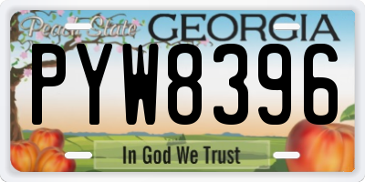 GA license plate PYW8396