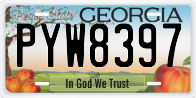 GA license plate PYW8397