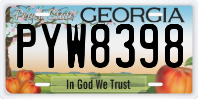 GA license plate PYW8398
