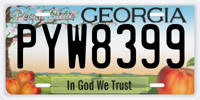 GA license plate PYW8399