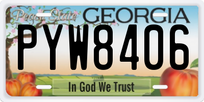 GA license plate PYW8406