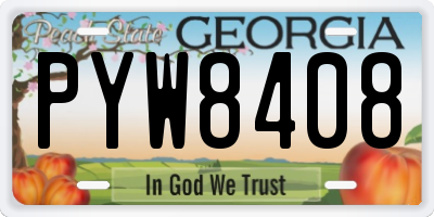 GA license plate PYW8408