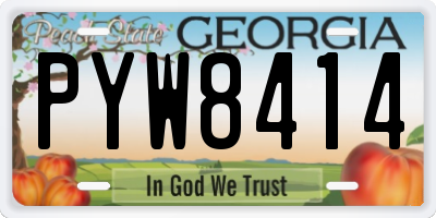 GA license plate PYW8414