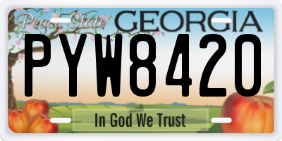 GA license plate PYW8420