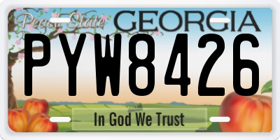 GA license plate PYW8426