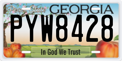 GA license plate PYW8428