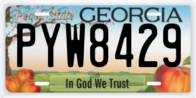 GA license plate PYW8429