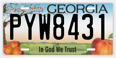 GA license plate PYW8431