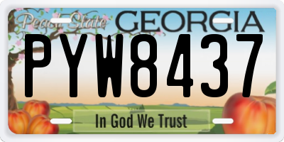 GA license plate PYW8437
